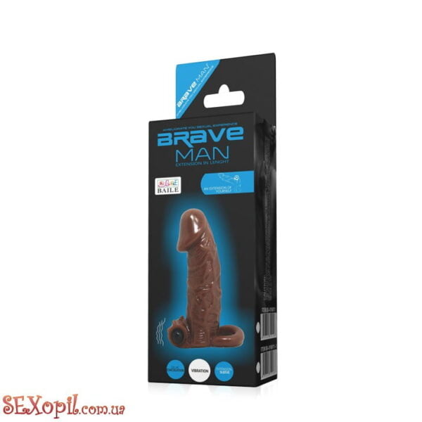 (BI0510) Насадка на член Brave men Vibro Penis Sleeve - Зображення 7