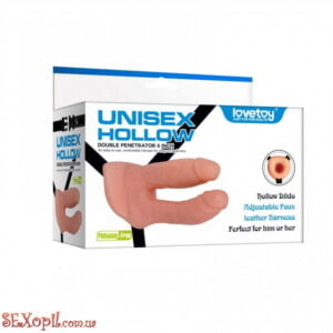 (LVTOY049) Двойной страпон Lovetoy Unisex Hollow Double Penetrator 6