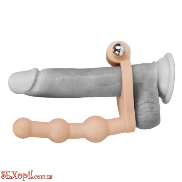 (LVTOY294) Анальна насадка з кульками та вібратором LoveToy Ultra Soft Double - Зображення 3