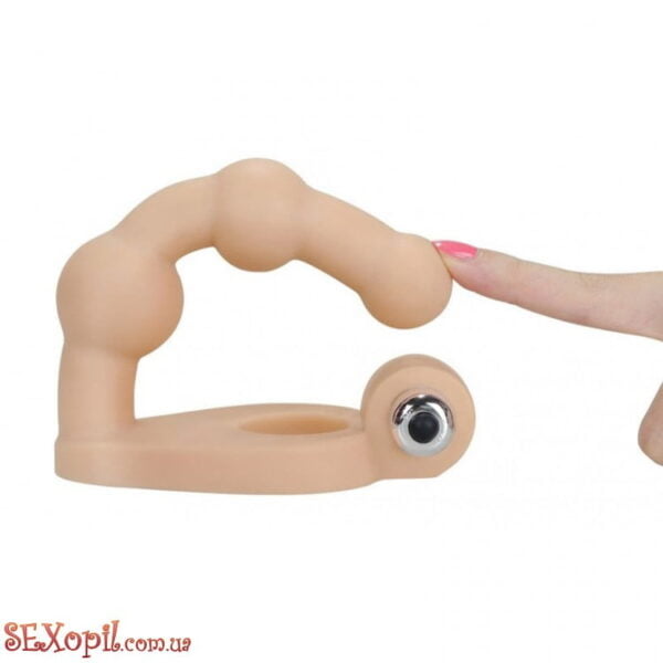 (LVTOY294) Анальна насадка з кульками та вібратором LoveToy Ultra Soft Double - Зображення 4