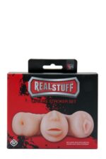 (DT21307) Набір реалістичних мастурбаторів REALSTUFF 3 IN 1 FLESH - Зображення 3