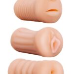 (DT21307) Набір реалістичних мастурбаторів REALSTUFF 3 IN 1 FLESH