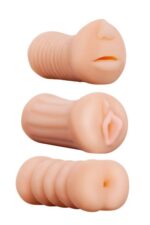 (DT21307) Набір реалістичних мастурбаторів REALSTUFF 3 IN 1 FLESH