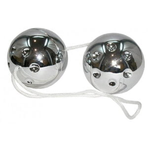 (d0261) Вагінальні кульки Duo-Balls сріблястого кольору