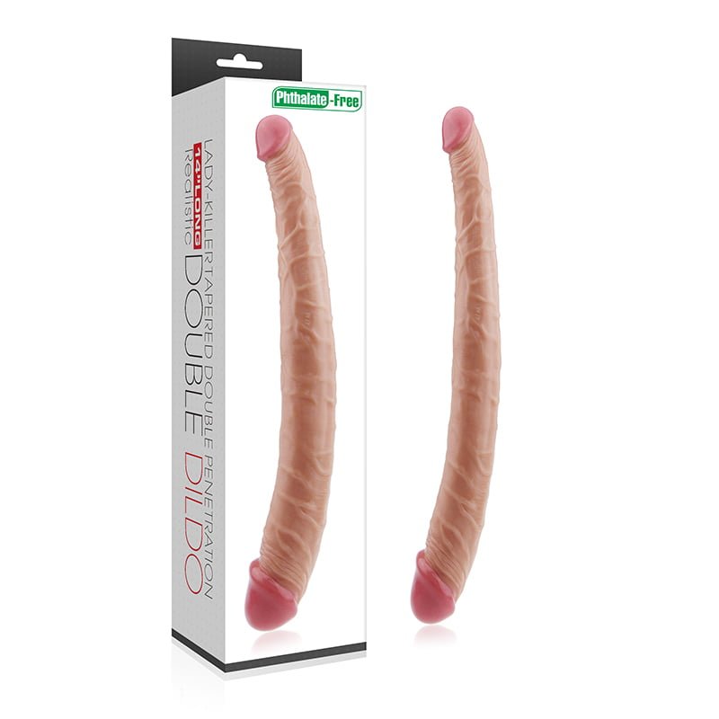product_470345fc4b2e694bcb Двосторонній фалоімітатор - King Size Realistic Ladykiller Tapered Double Penetration 14" (LVTOY190) - Зображення 1