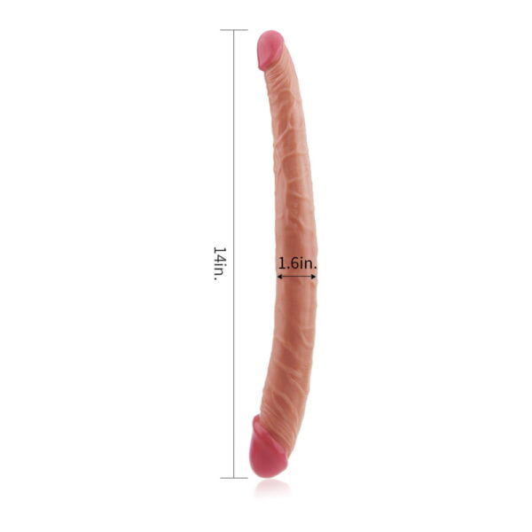 Двосторонній фалоімітатор - King Size Realistic Ladykiller Tapered Double Penetration 14" (LVTOY190) - Зображення 5