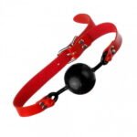 Кляп з екошкіри Loveshop Latex BREATHABLE BALL GAG RED/BLACK (F61420)