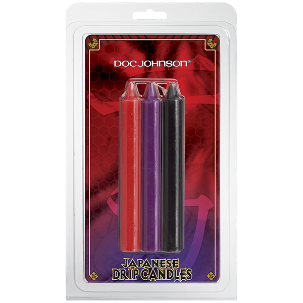 so2821-98646457478333 БДСМ низькотемпературні свічки Doc Johnson Japanese Drip Candles - 3 Pack Multi-Colored(SO2821) - Зображення 1