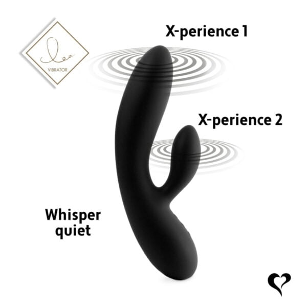 Гнучкий вібратор кролик із двома моторами FeelzToys Lea Rabbit Vibrator Black(SO4433) - Зображення 4