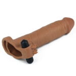 Насадка - Add 3" Vibrating Penis Sleeve Brown (LV TOY650) - Зображення 4