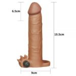 Насадка - Add 3" Vibrating Penis Sleeve Brown (LV TOY650) - Зображення 2