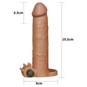 Насадка - Add 3" Vibrating Penis Sleeve Brown (LV TOY650)