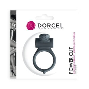 Ерекційне кільце Dorcel Power Clit Black V2 з вібрацією, з язичком зі щіточкою (MD1410)