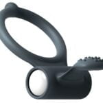 Ерекційне кільце Dorcel Power Clit Black V2 з вібрацією, з язичком зі щіточкою (MD1410)