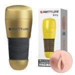 Мастурбатор вагіну - Pretty Love Kitty Vagina Masturbator Flesh, Gold(BM0156)