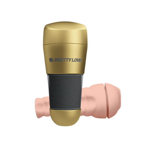 Мастурбатор вагіну - Pretty Love Kitty Vagina Masturbator Flesh, Gold(BM0156) - Зображення 4