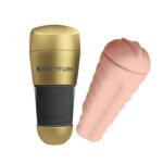 Мастурбатор вагіну - Pretty Love Kitty Vagina Masturbator Flesh, Gold(BM0156) - Зображення 2