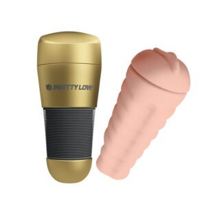 Мастурбатор вагіну - Pretty Love Kitty Vagina Masturbator Flesh, Gold(BM0156)