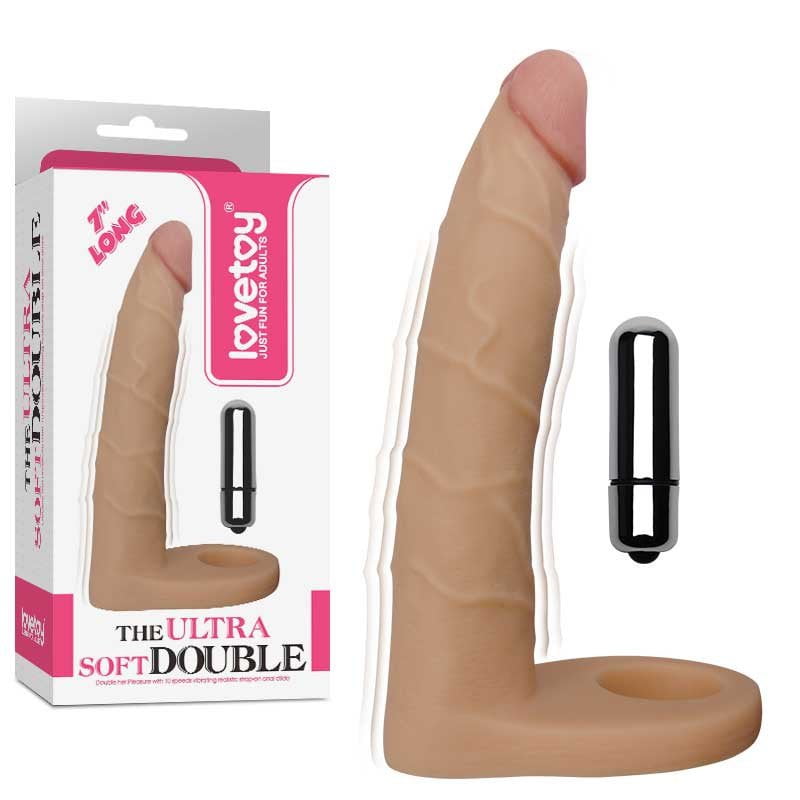 ultra-soft-double-7-long-lv1133 Насадка для подвійного проникнення з віброкулею Ultra Soft Double 7 long(LV TOY106) - Зображення 1