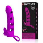 Насадка на член - Pretty Love Vibrating Penis Sleeve Purple 5,98" 9(BI0406)