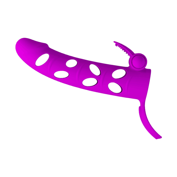 Насадка на член - Pretty Love Vibrating Penis Sleeve Purple 5,98" 9(BI0406) - Зображення 2