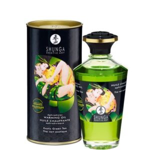 Органічне нагрівальне масло Shunga Aphrodisiac Warming Oil - Exotic green tea (100 мл) без цукру (SO2503)