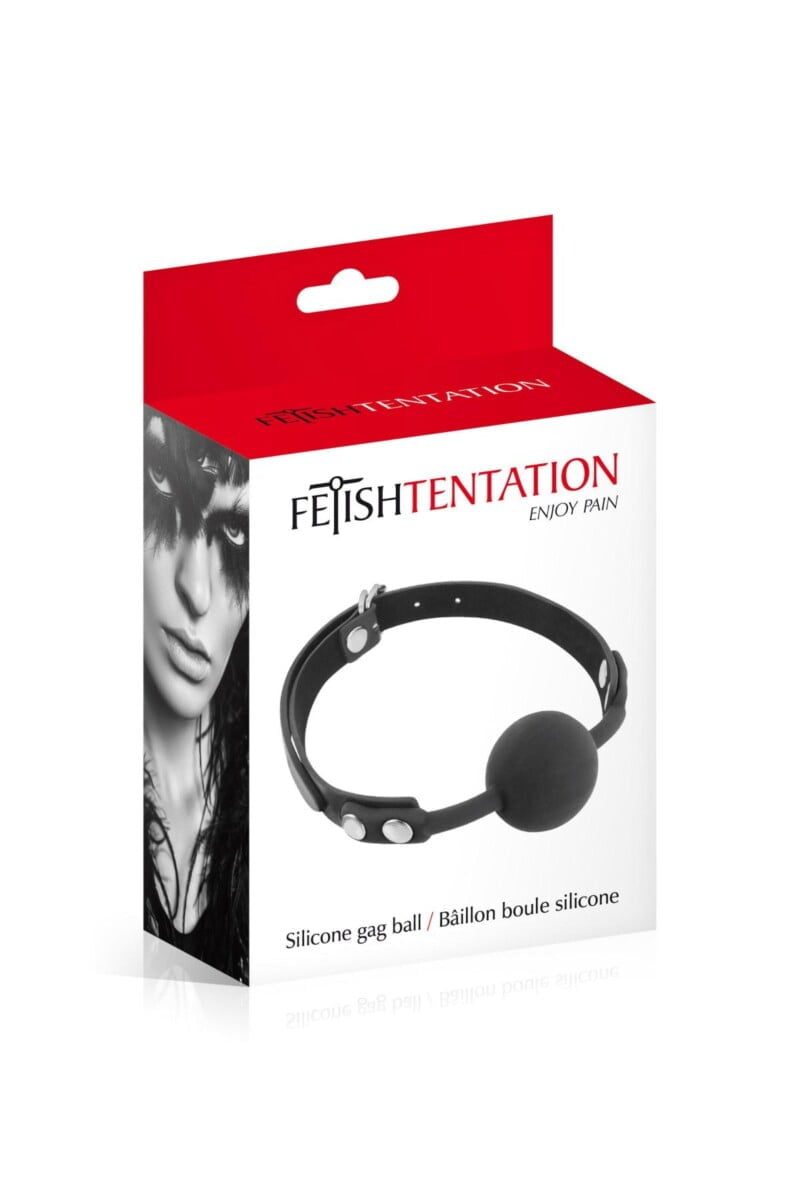 so4038-75616224708866 Класичний кляп із силіконовою кулькою Fetish Tentation Silicone Gag Ball Black(SO4038) - Зображення 1
