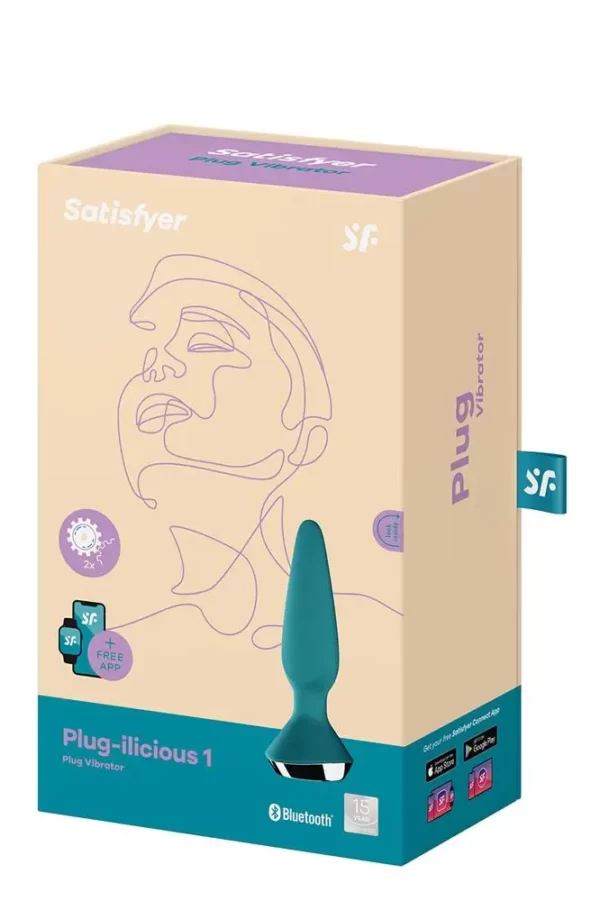 Анальна пробка з двома моторами та керуванням телефоном Satisfyer Plug-ilicious 1(T360156) Petrol - Зображення 2