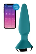 Анальна пробка з двома моторами та керуванням телефоном Satisfyer Plug-ilicious 1(T360156) Petrol
