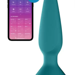 Анальна пробка з двома моторами та керуванням телефоном Satisfyer Plug-ilicious 1(T360156) Petrol