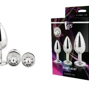 Набір анальних пробок Dream Toys GLEAMING LOVE SILVER PLUG SET DT21788
