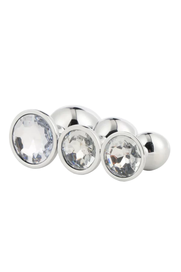 Набір анальних пробок Dream Toys GLEAMING LOVE SILVER PLUG SET DT21788 - Зображення 2