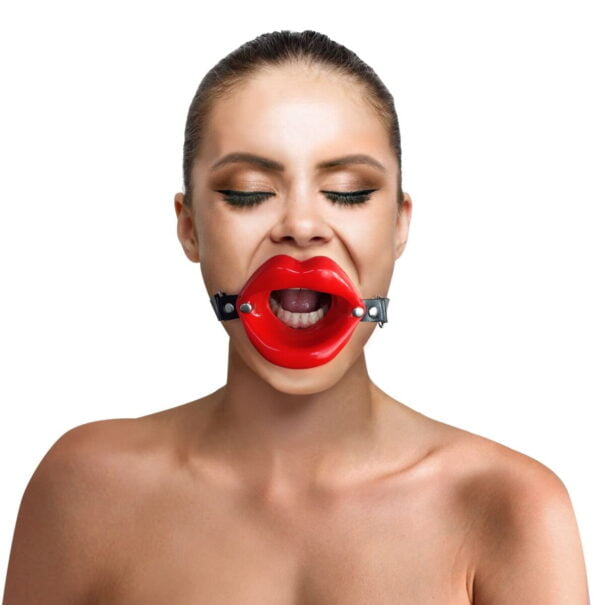 Кляп розширювач у формі губ Art of Sex - Gag Lips, натуральна шкіра (SO51480) - Зображення 2