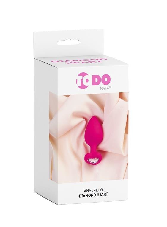 product_570595f73314a4207a Анальна пробка-серце ToDo By Diamond Heart, силікон, рожевий(357027) - Зображення 1