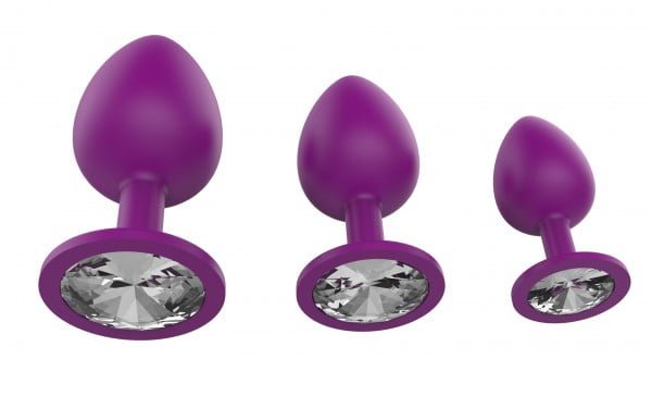 product_572675f92c4ee4f570 Набір анальних пробок - LustGlider Classic Plug Set With Crystal(11401) - Зображення 1