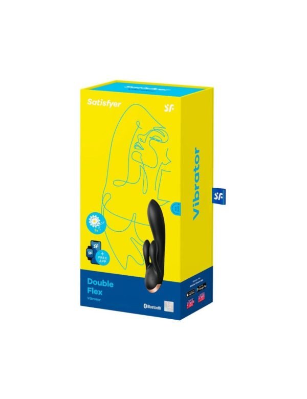 Смарт вібратор-кролик із подвійним відростком Satisfyer Double Flex Black - Зображення 4