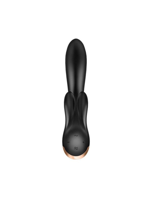Смарт вібратор-кролик із подвійним відростком Satisfyer Double Flex Black - Зображення 2