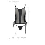 Сітчастий корсет з люверсами та знімними пажами Passion MALWIA CORSET S/M, black, екошкіра, стрінги - Зображення 7