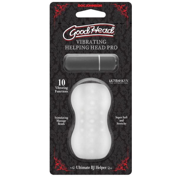 Мастурбатор з віброкулею Doc Johnson GoodHead – Vibrating Helping Head Pro – Frost - Зображення 2