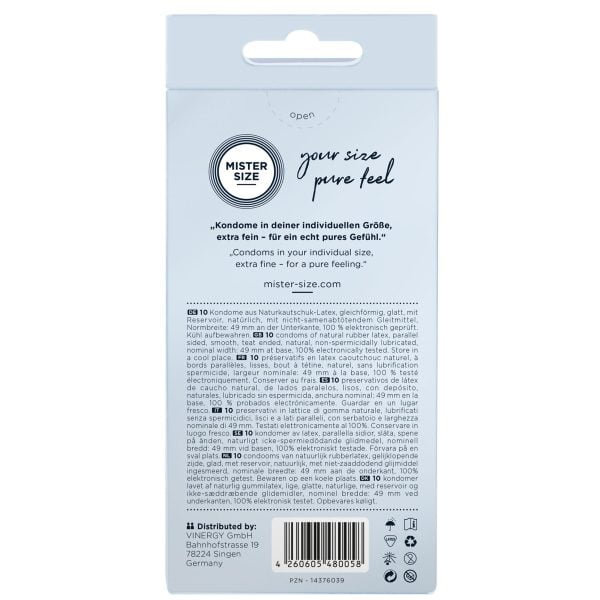 Презервативи Mister Size - pure feel - 49 (10 condoms), товщина 0,05 мм - Зображення 3