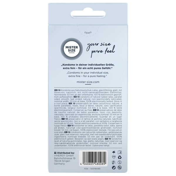 Презервативи Mister Size - pure feel - 53 (10 condoms), товщина 0,05 мм - Зображення 2