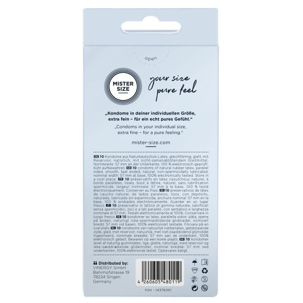 Презервативи Mister Size - pure feel - 57 (10 condoms), товщина 0,05 мм - Зображення 3