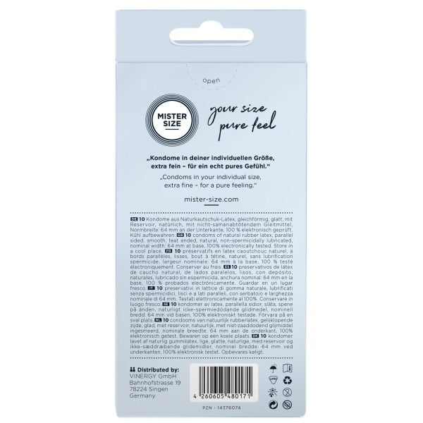 Презервативи Mister Size - pure feel - 64 (10 condoms), товщина 0,05 мм - Зображення 3