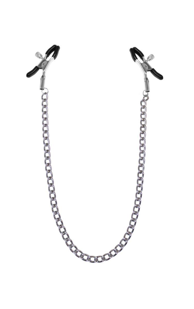 zazhimy-dlya-soskov-s-tsepochkoy-feral-feelings-nipple-clamps-classic-serebro-chernyy-89887421224883 Затискачі для сосків з ланцюжком Feral Feelings - Nipple clamps Classic, срібло/чорний - Зображення 1
